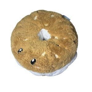 Squishables stuffed plush bagel with cream cheese 18" clean & adorable